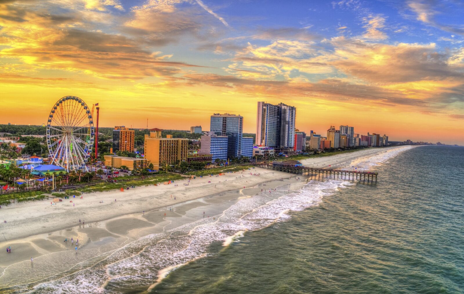Myrtle Beach coastline at sunrise representing the Grand Strand appliance repair service area.